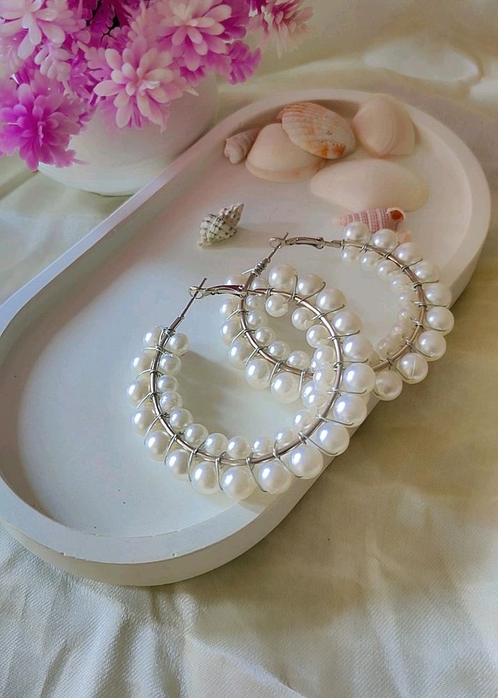 Pearl Hoop Earrings