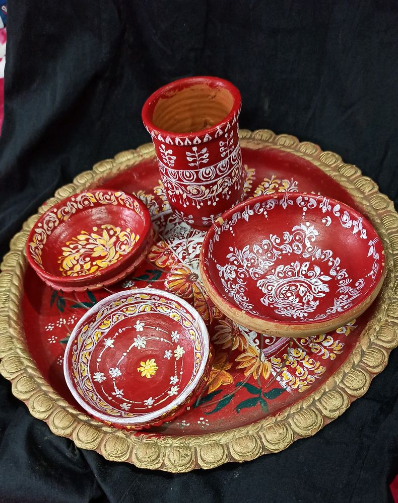 Handmade Dinner Set With Soil