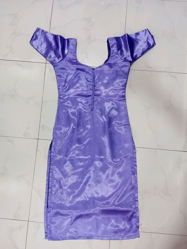 🆕 Lavender Satin Kurti Set