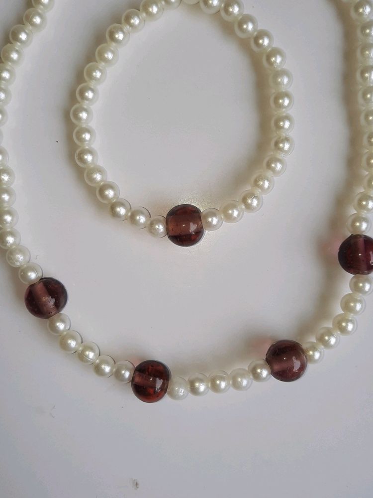 Combo Of 3 Jamuni Purple Stones And Pearl Set