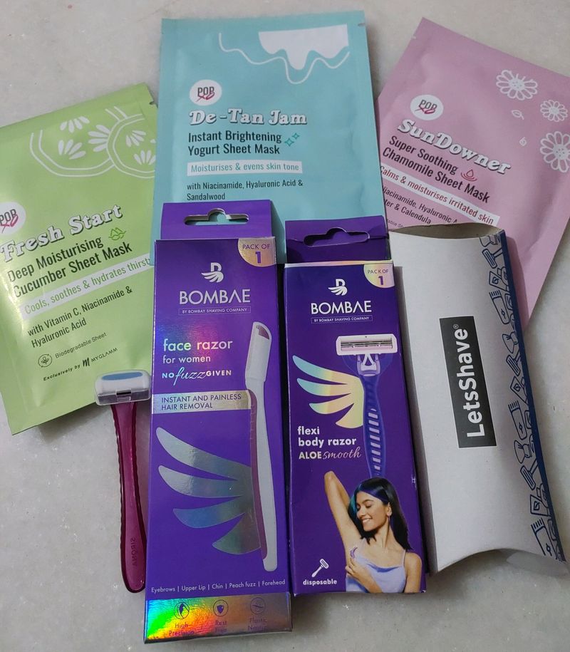 Kit Of Razors & Sheet Masks