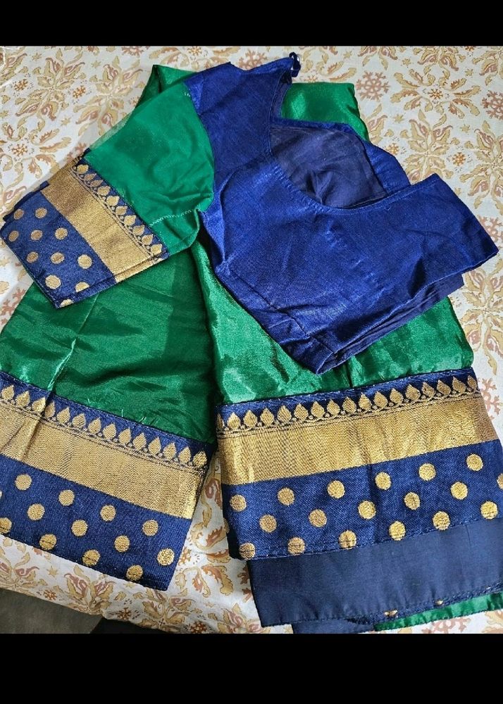 Green Saree With Beautiful Border