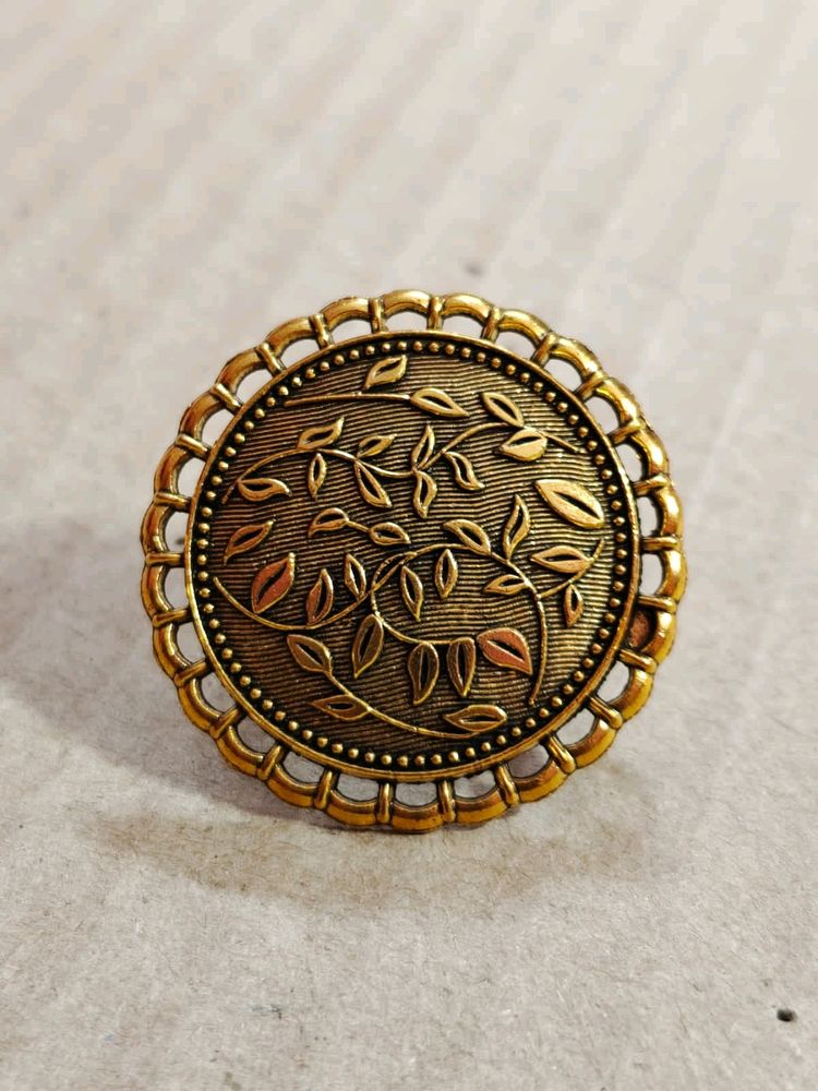 New Golden Oxidized Roung Finger Ring