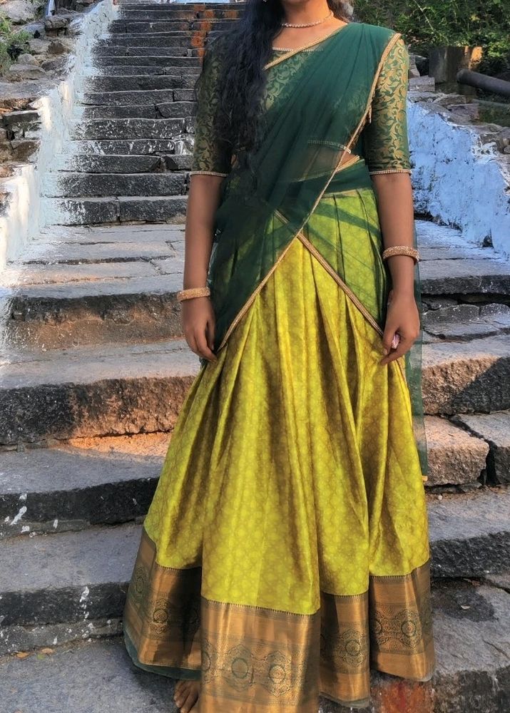 Green South Indian Half Saree