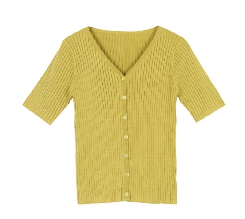 Yellow Ribbed Top