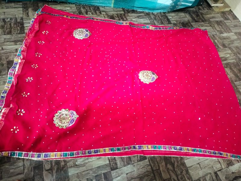 Pretty Red Colour Fancy Dupatta