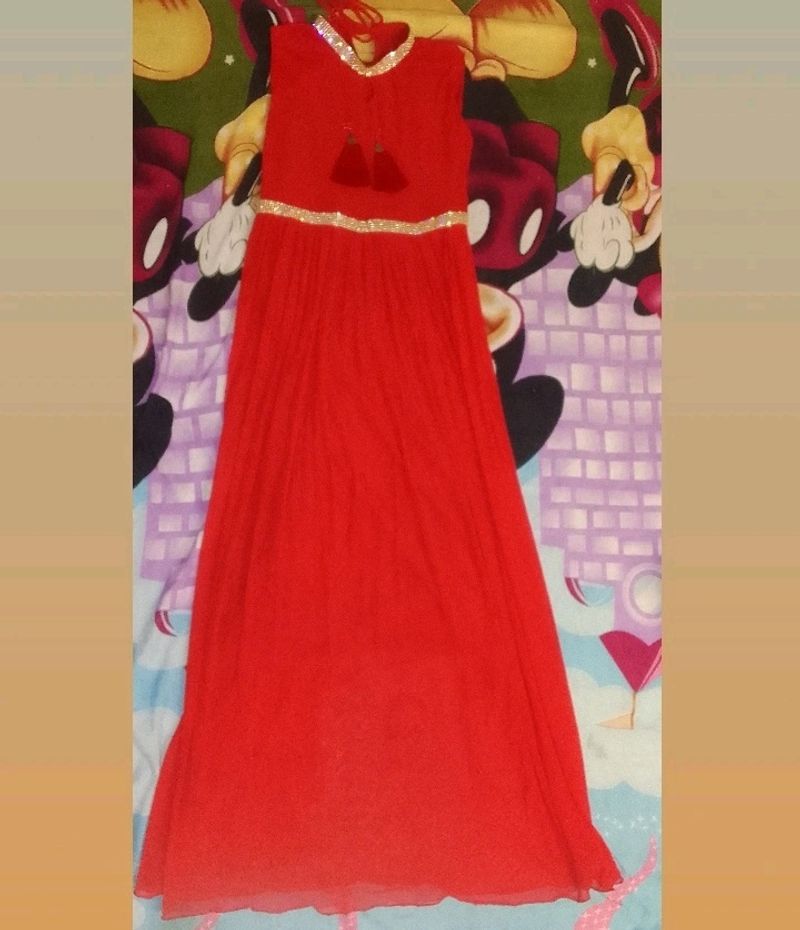 Red Partywear Gown