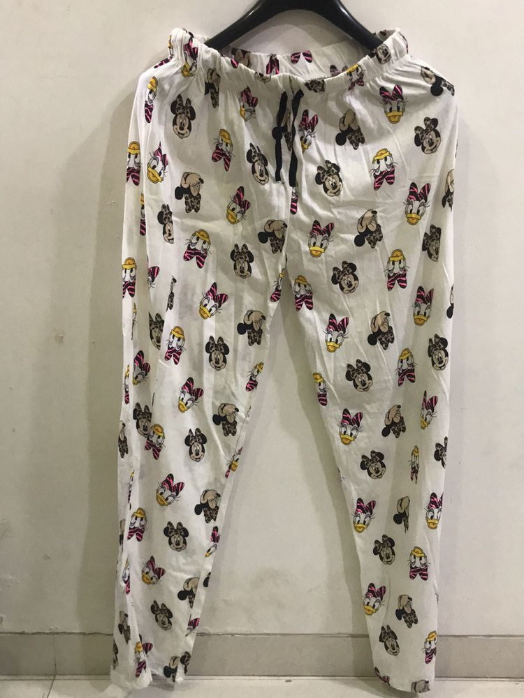 Minnie & Daisy Disney White Pyjama Pant For Women