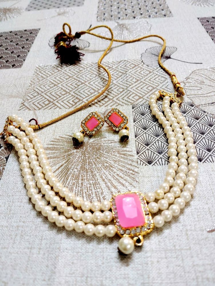 Pearl Jewellery Set Pink New 💕💕💕