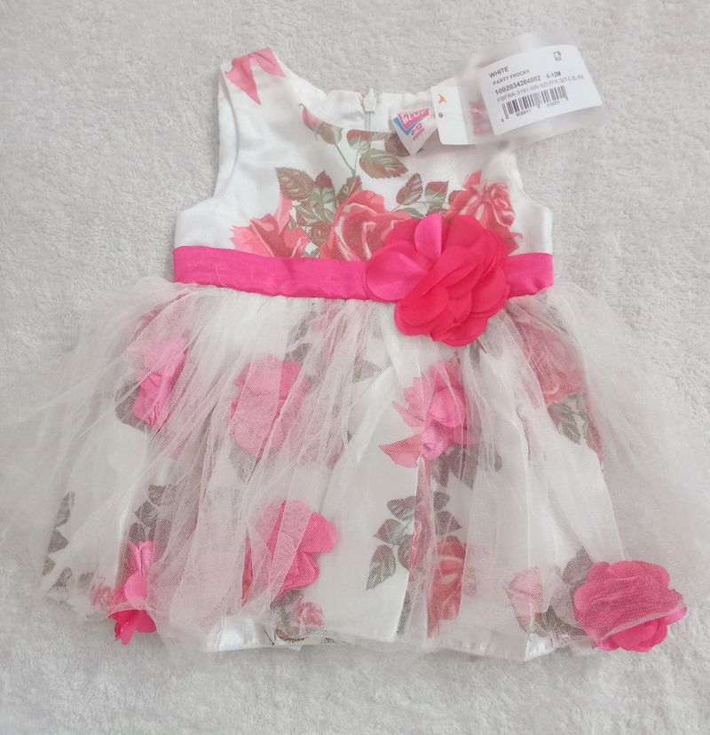 White Floral Frock 6-12 Months