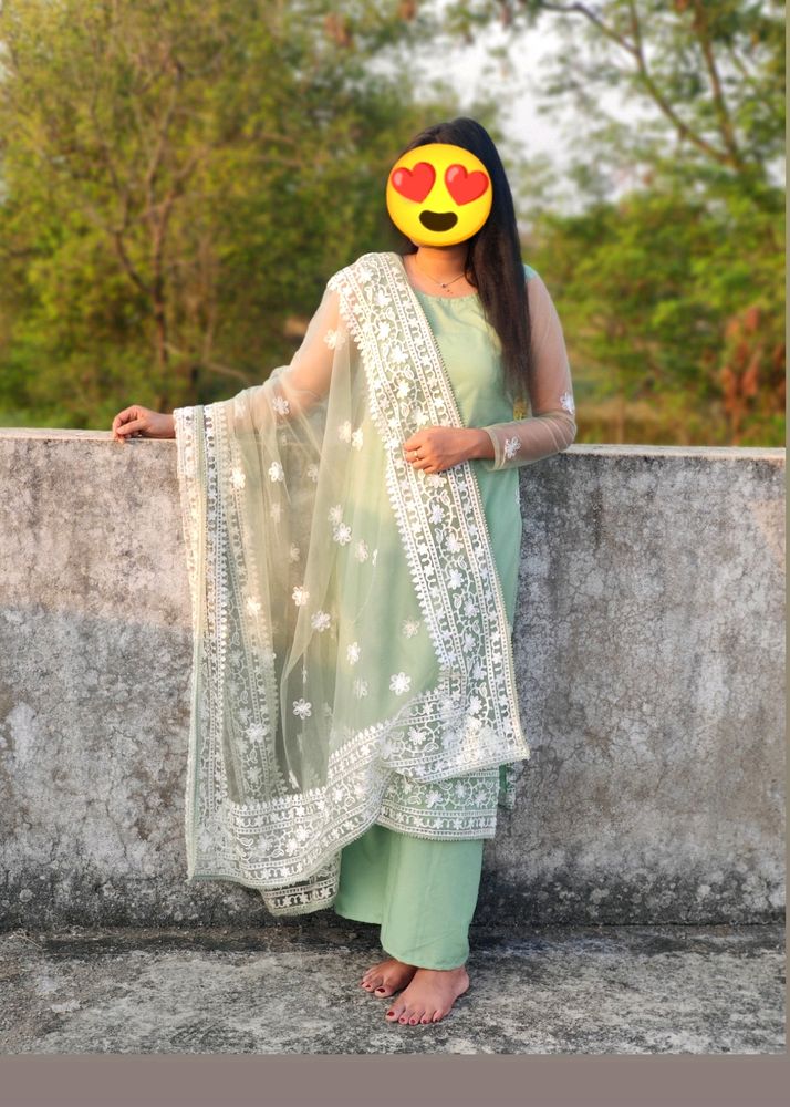 Diwali Sale✨Full Embroidered Kurta,Palazo &  Dupat