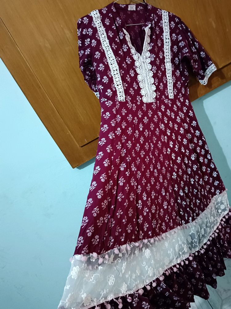 Frock Good Condition N Gotapatti Dress Combo Offer