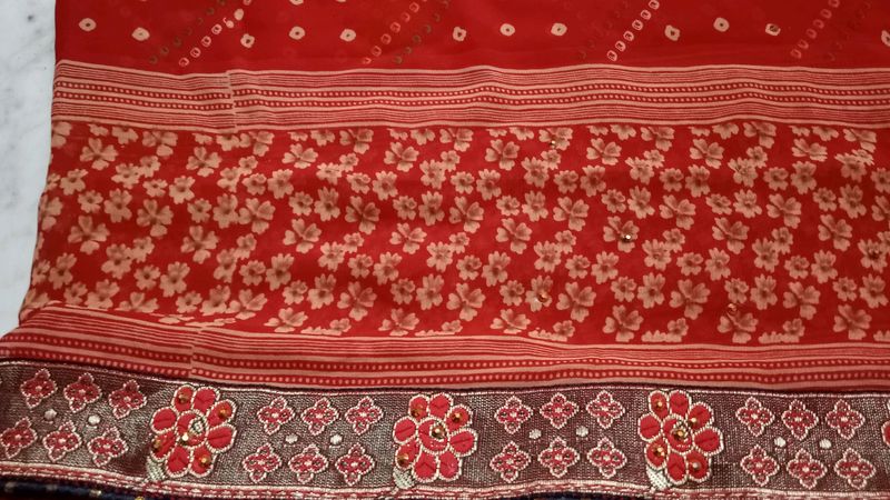 New Georgette Red Saree!!!