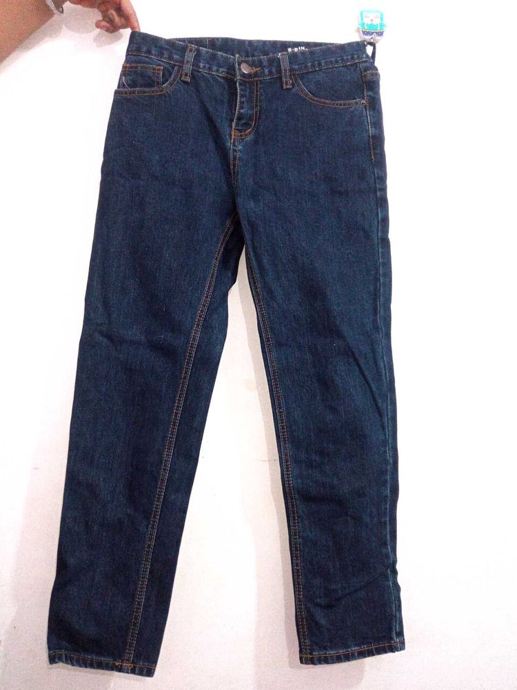 Navy Blue Straight Fit Jeans For Women