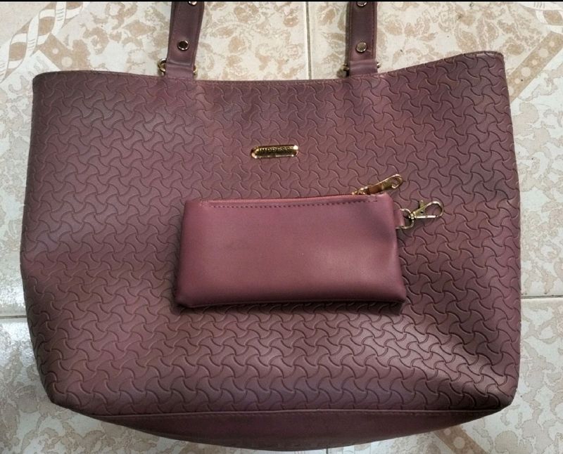 Maroon Handbag With Money Pouch