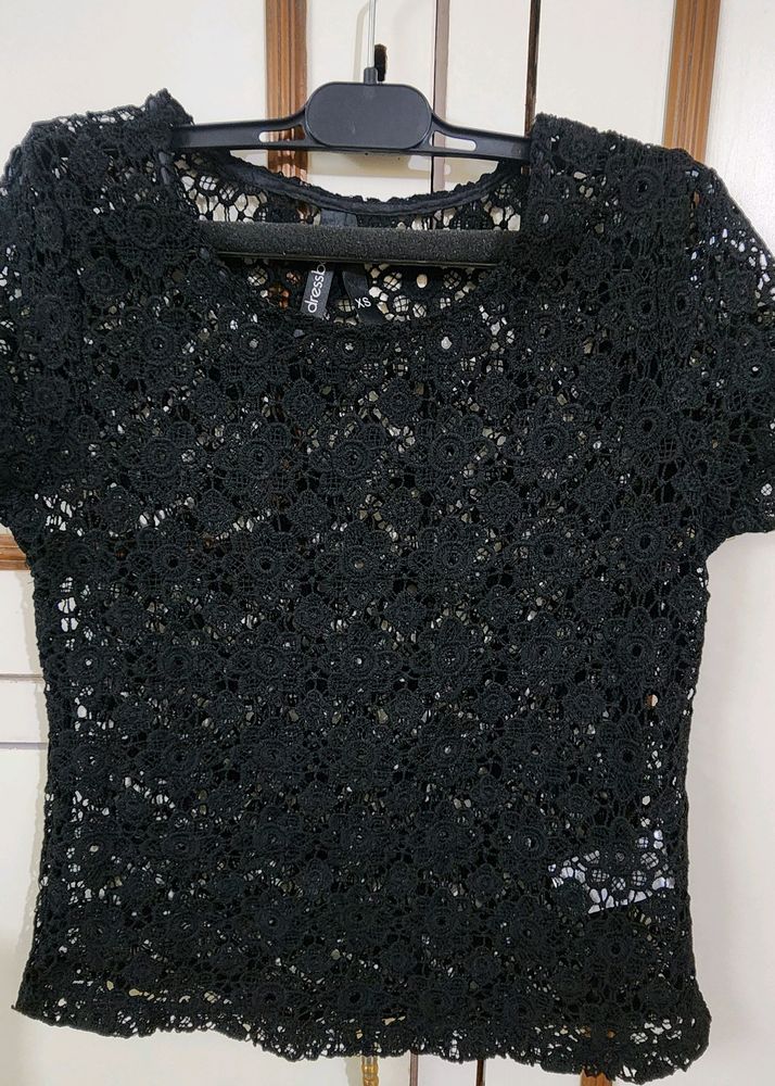 Classy Black Beauty  Net Top