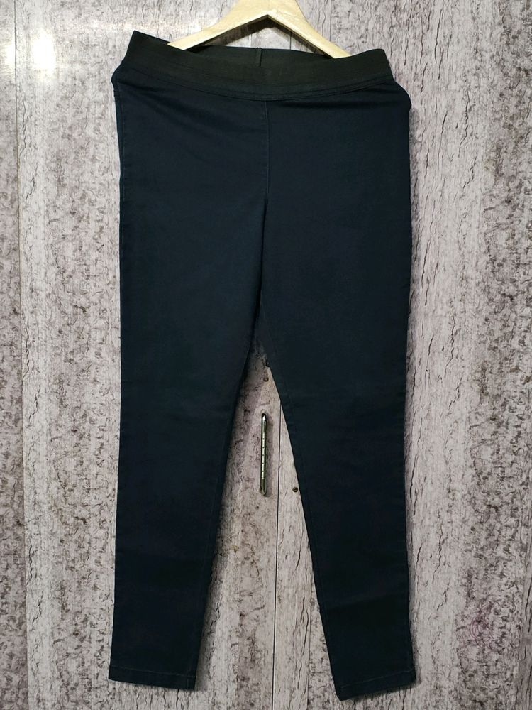 Navy Blue Low Weight Denim Waist Stretchable