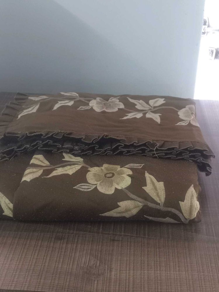 Double Bedsheet And One Pillow Cover With Embroide