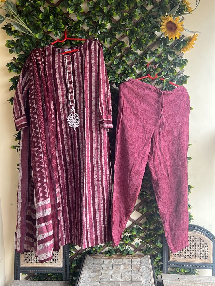 Maroon Color Kurta Set