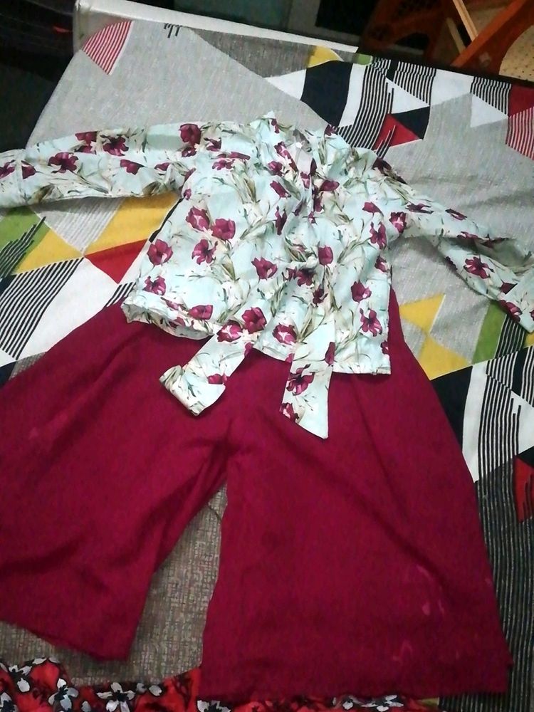 Set Of Top And Palazzo Pant For Girl's Clothing