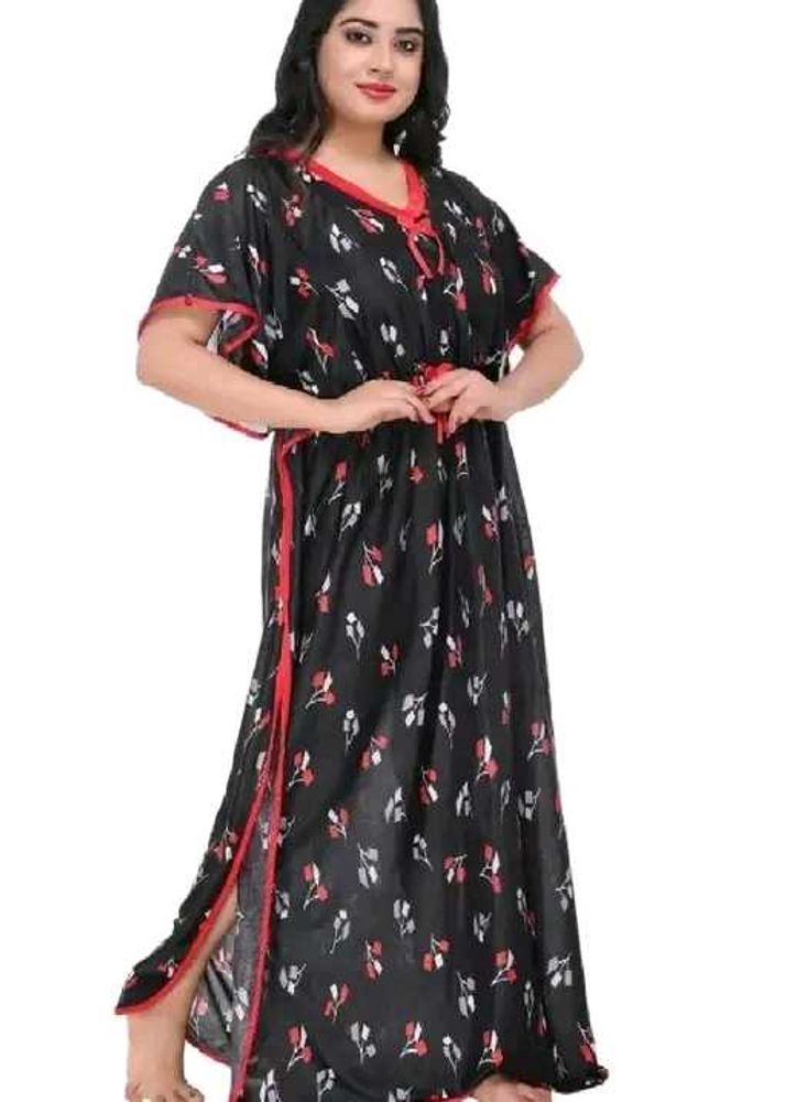 Printed Nightwear Fancy Satin silky stylish Printe