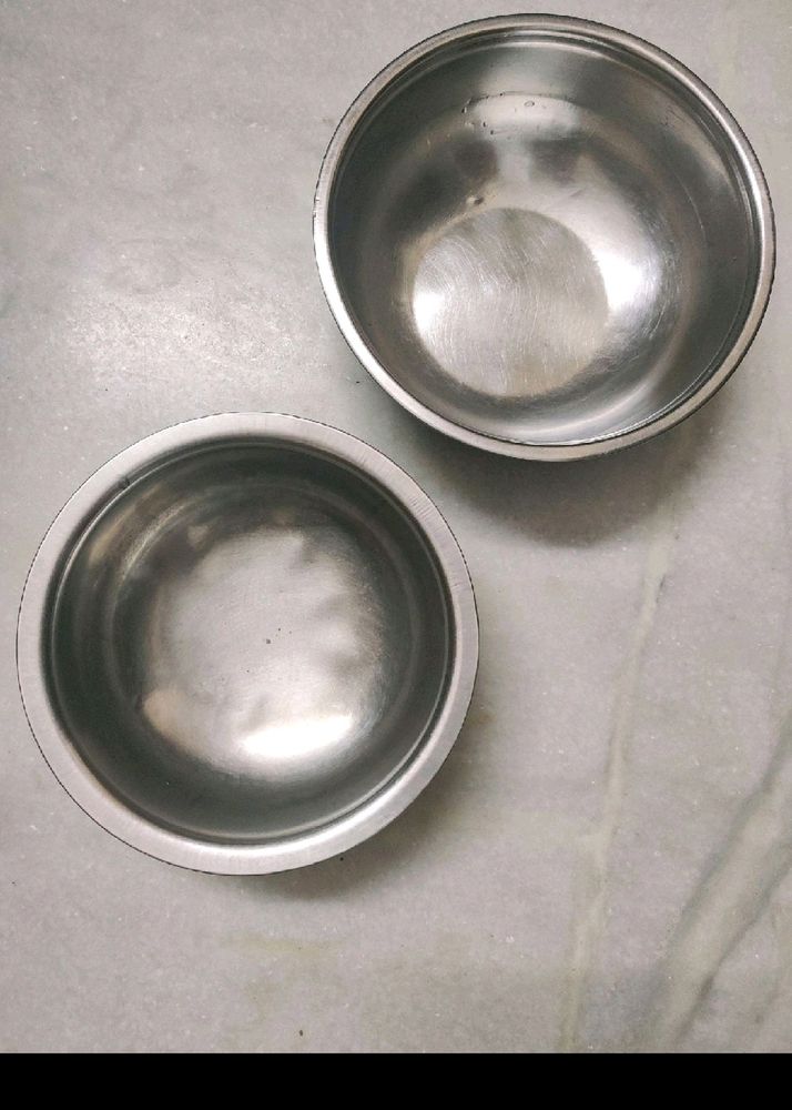 Steel Bowls With Serving Spoon