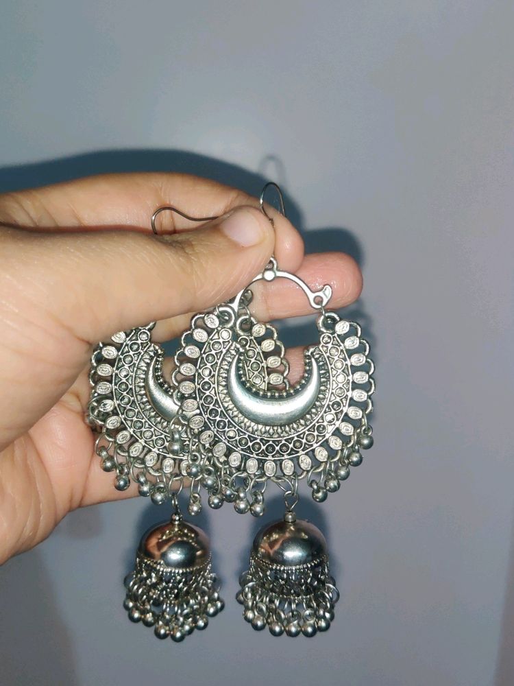 2 Pair Oxidised Jhumka