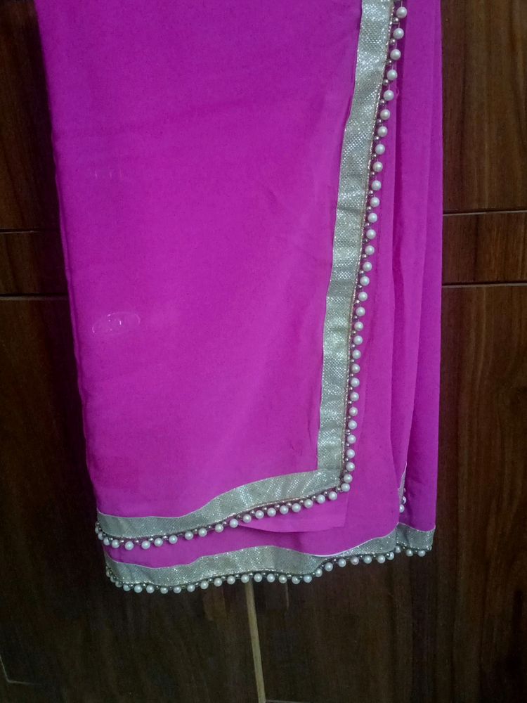 Pearl Border Saree