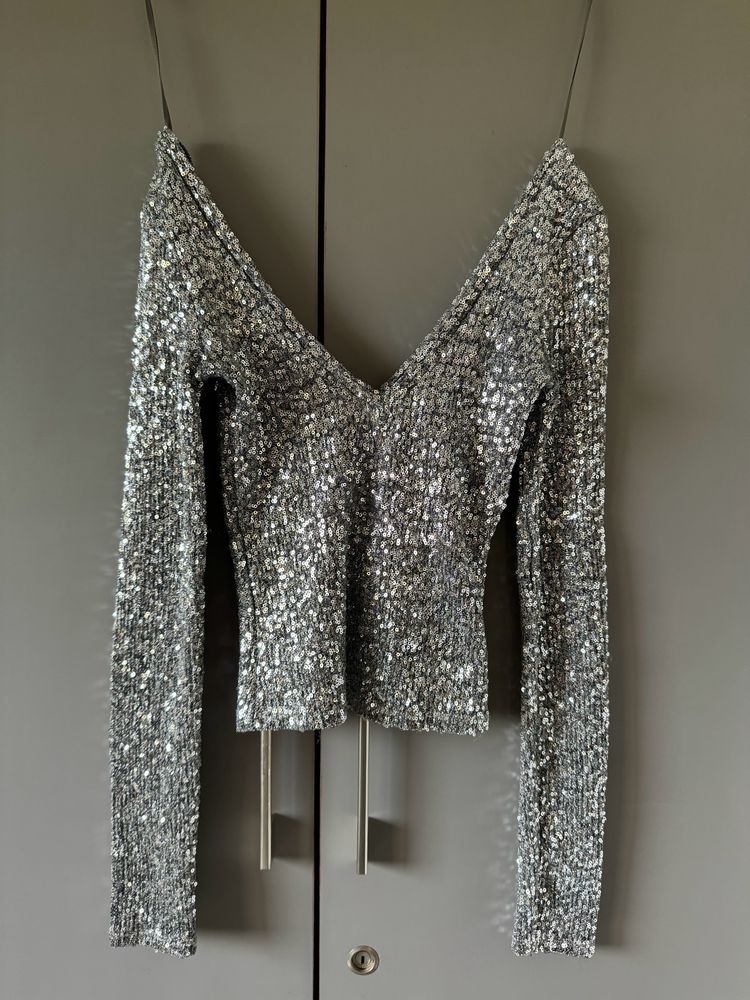 Sequin Crop Top - Zara