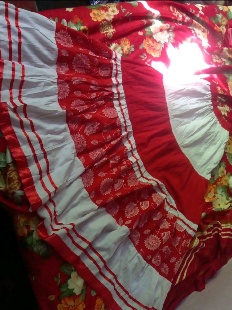 Red And White Skirt