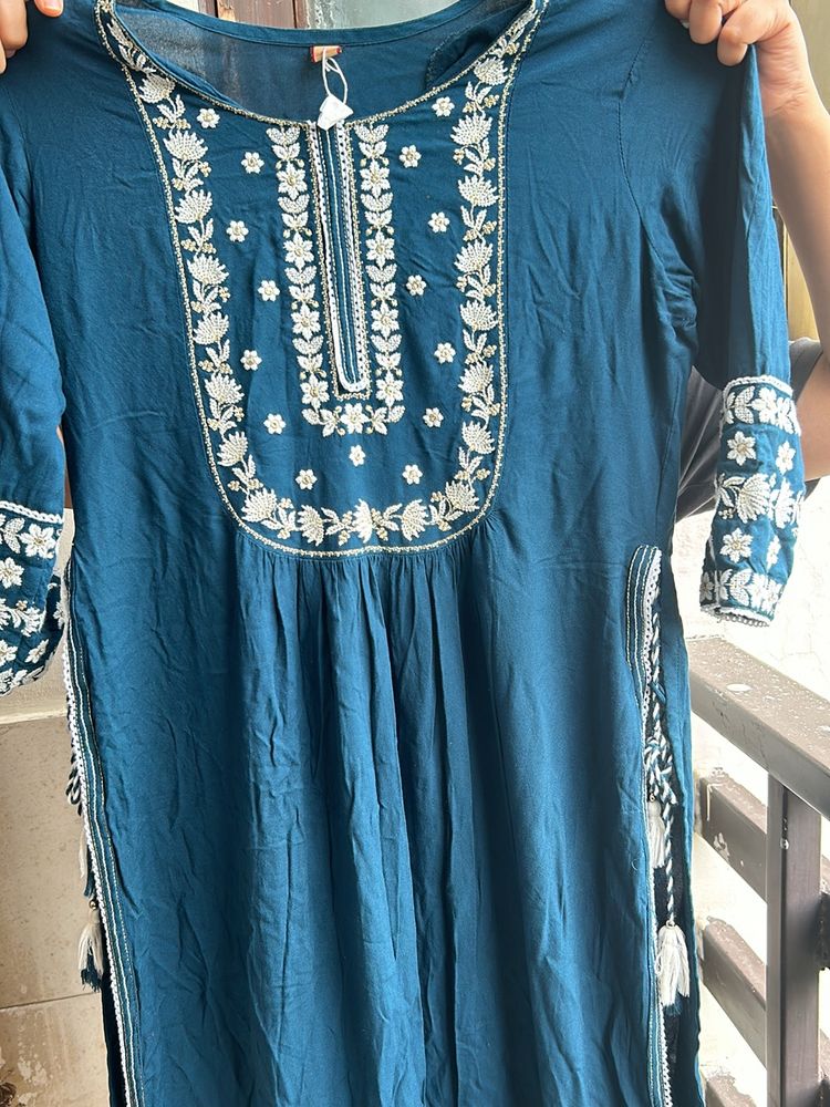 Fully Embroidered Naira Cut Kurta