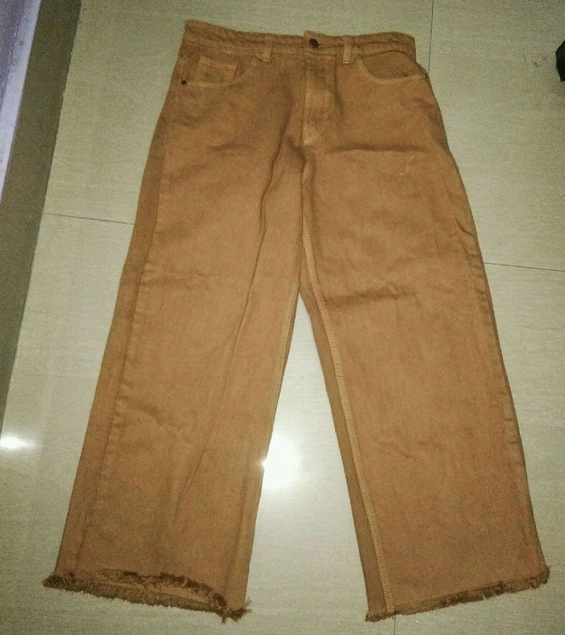 Tan Brown Wide Jeans (28-30)