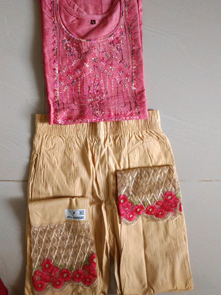 Beautiful Brand New Kurta And Embroidered Pant