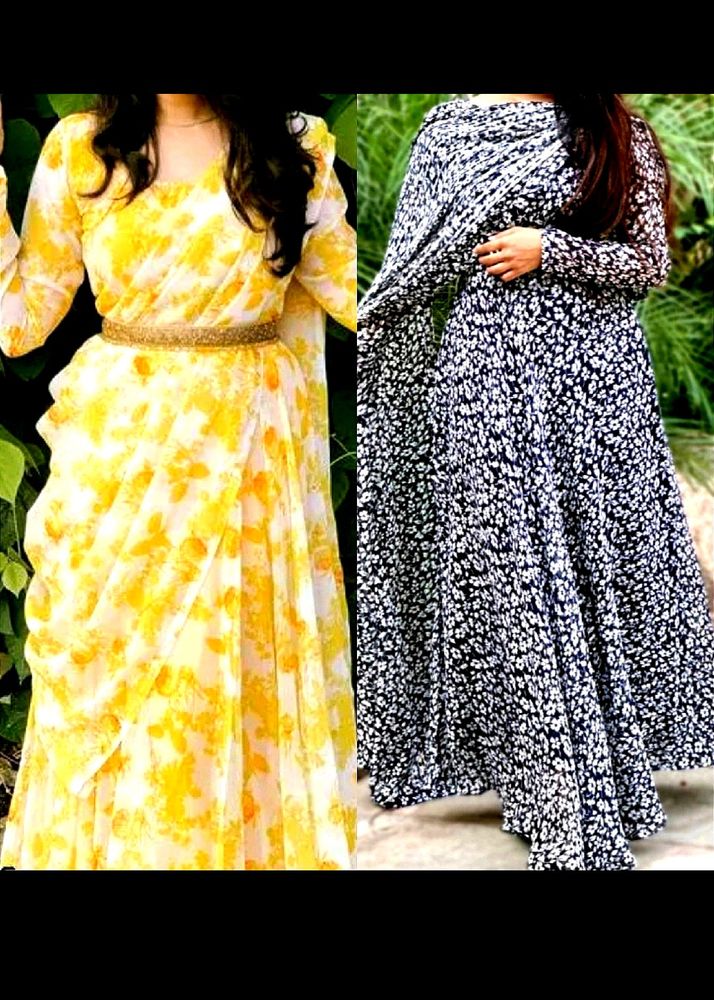 Combo Of Two New Gowns With Dupatta 🥰🥰🥰🥰