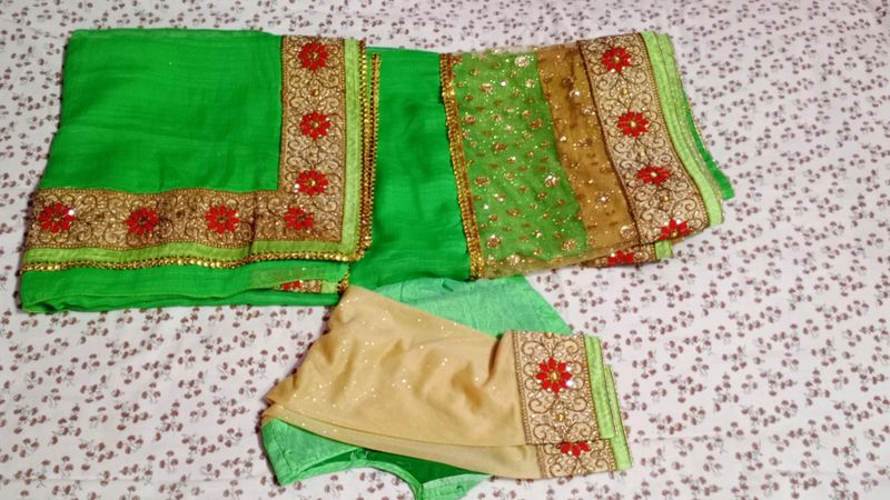 Wedding Saree+Green Bangle Free