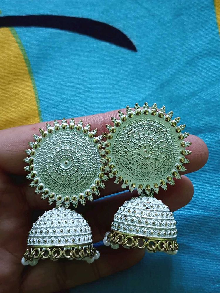 White Hanging Earrings