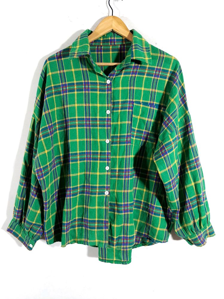 Green Checks Casual Shirt (Women's)