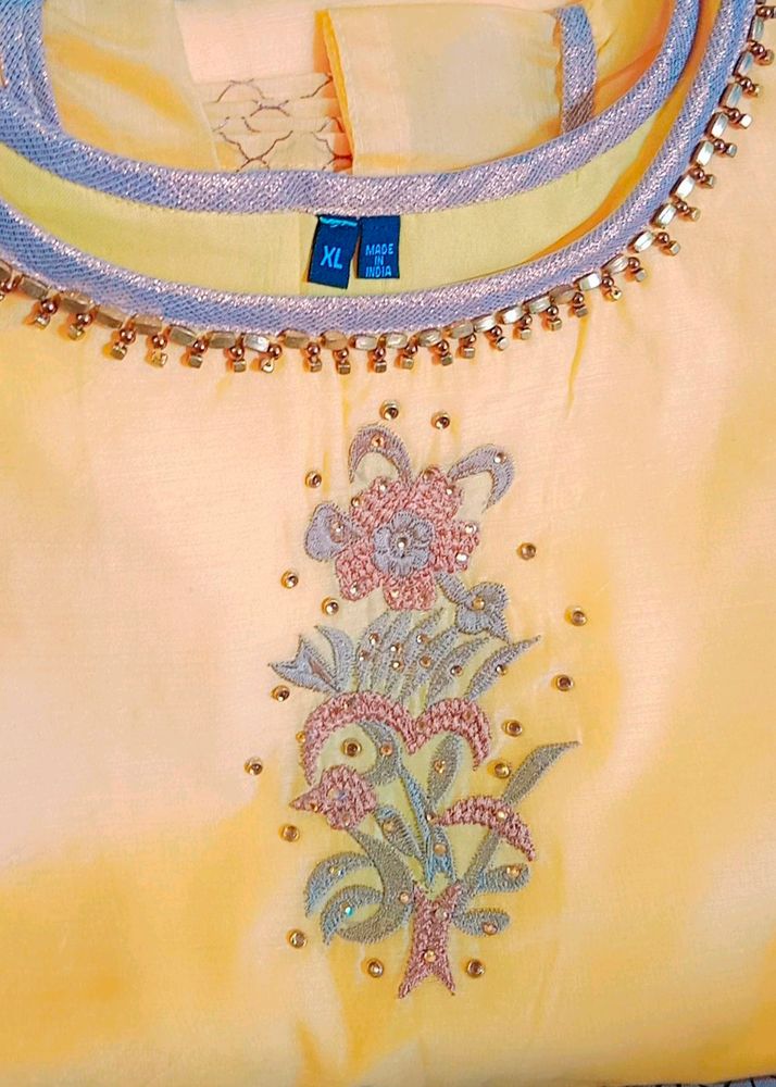 Yellow A-line Kurta