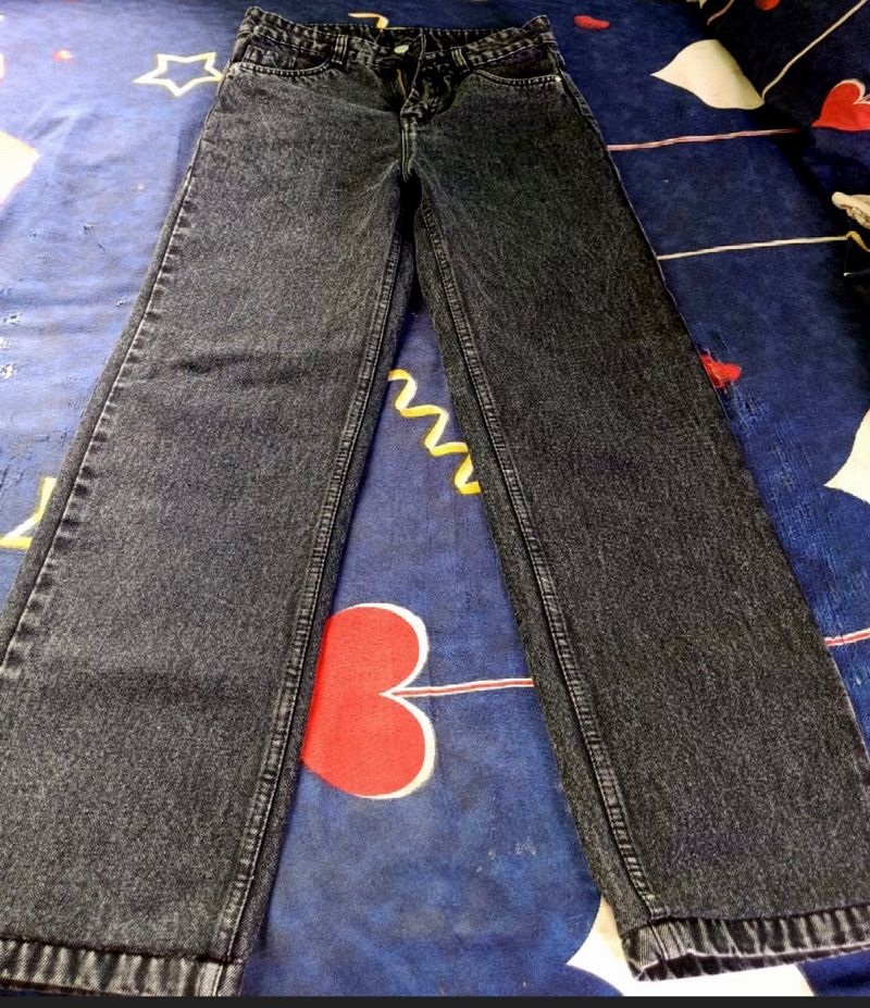 Charcoal Black Straight Jeans