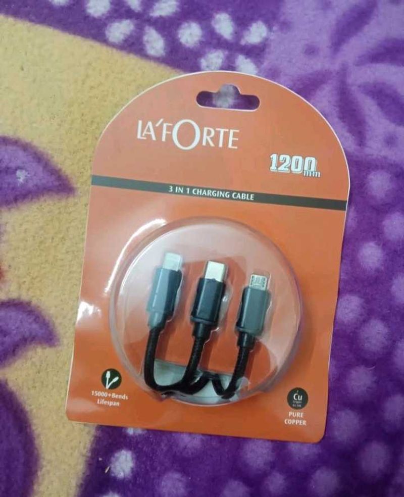 LAFORTE 3 In 1 Charging Cable 1200mm