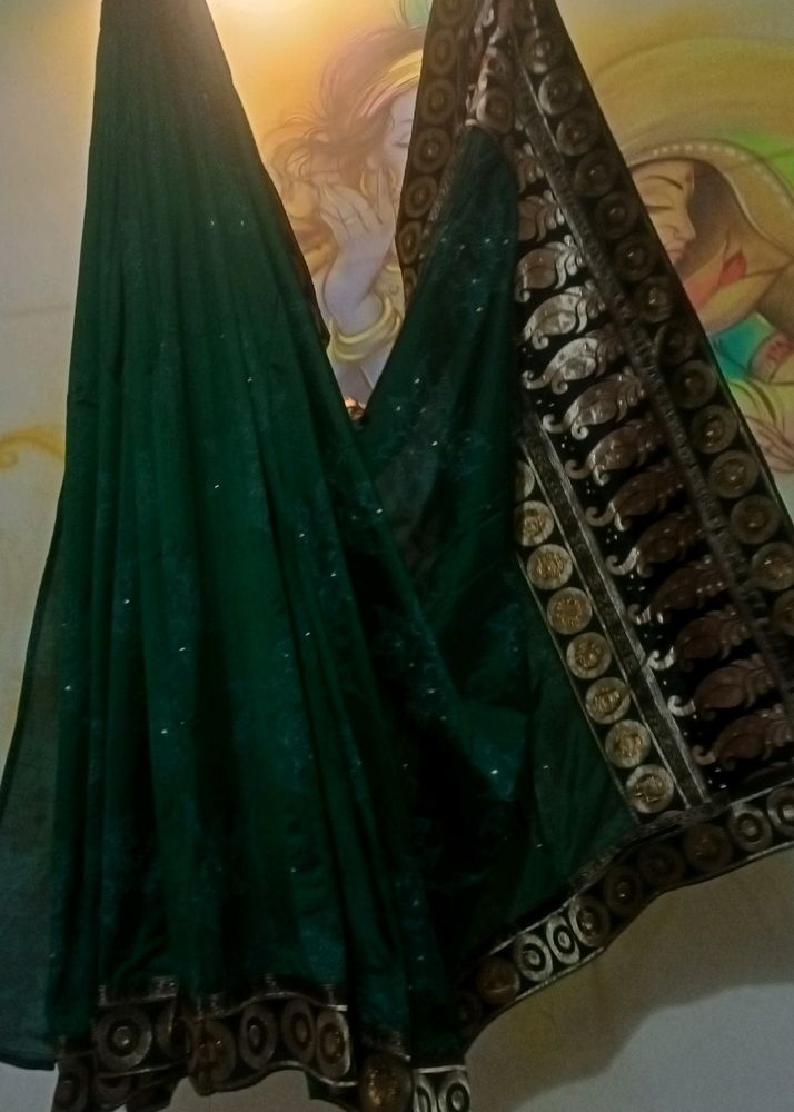 Dark Green Fancy Saree