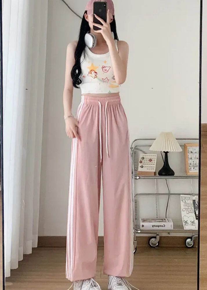 *Grab Or Miss* Newme Stripes Pink Trackpant