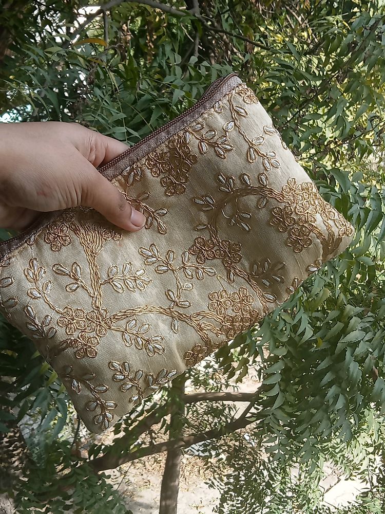 Embroidered Pouch For Makeup Stuffs