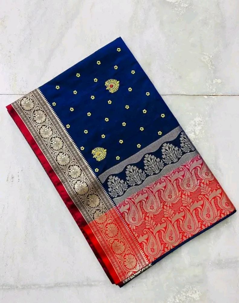 Banarasi Satin Silk Saree With Embroidery Work