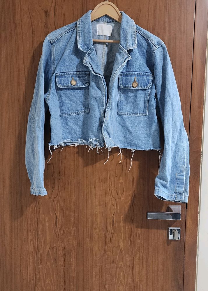 Thick Denim Crop Jacket