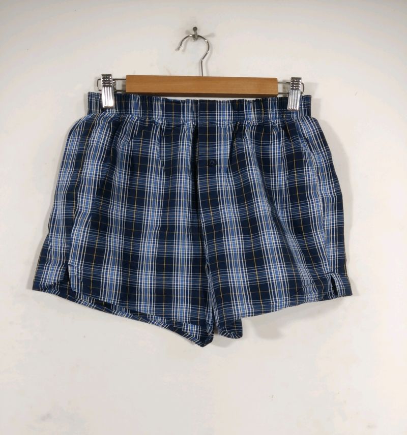 Mark & Spencer Navy Blue Checkered Unisex Boxer