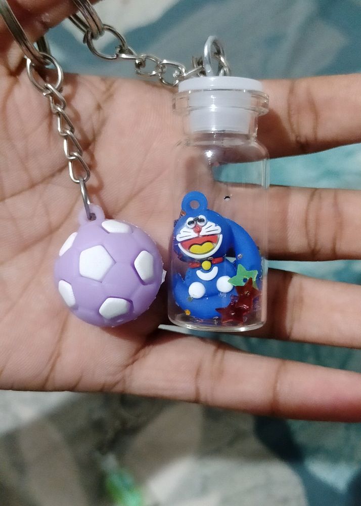 Ball and Doremon Keychains Combo