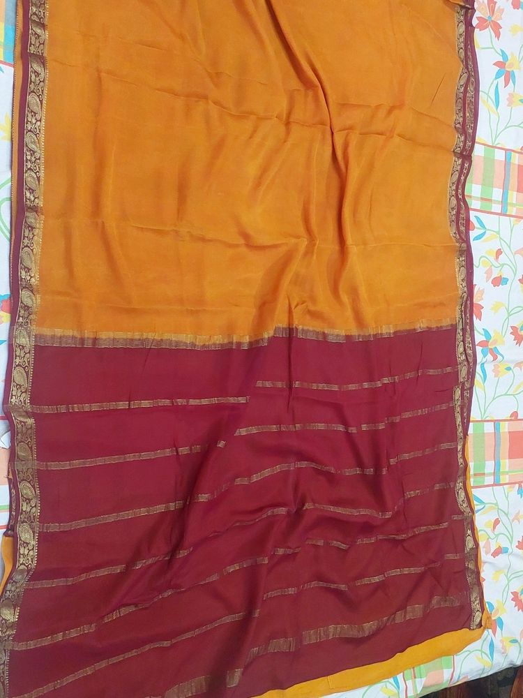 Good Condition Mysoore Silk Saree For Sale