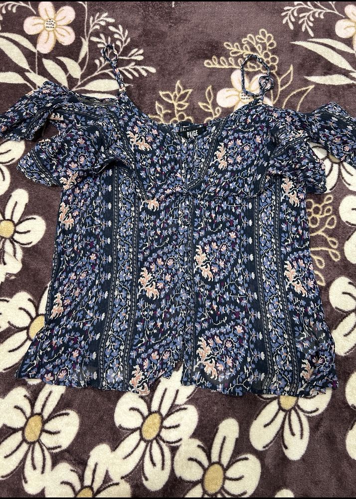 Blue Printed Top