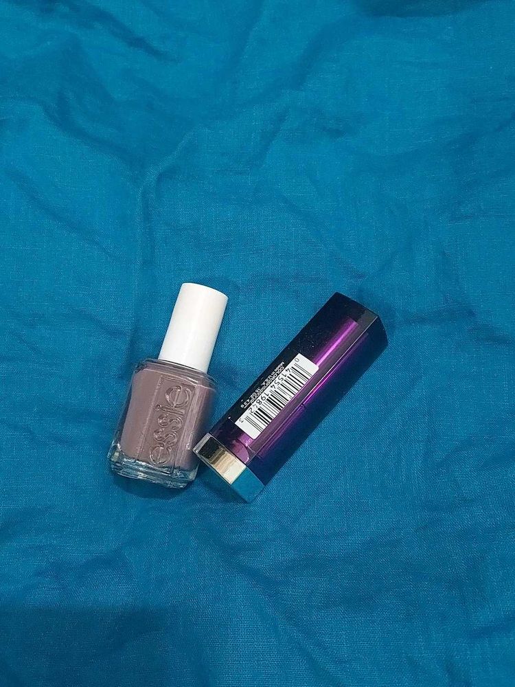 Combo Maybelline Lipstick Mauve 445 + Nail Polish